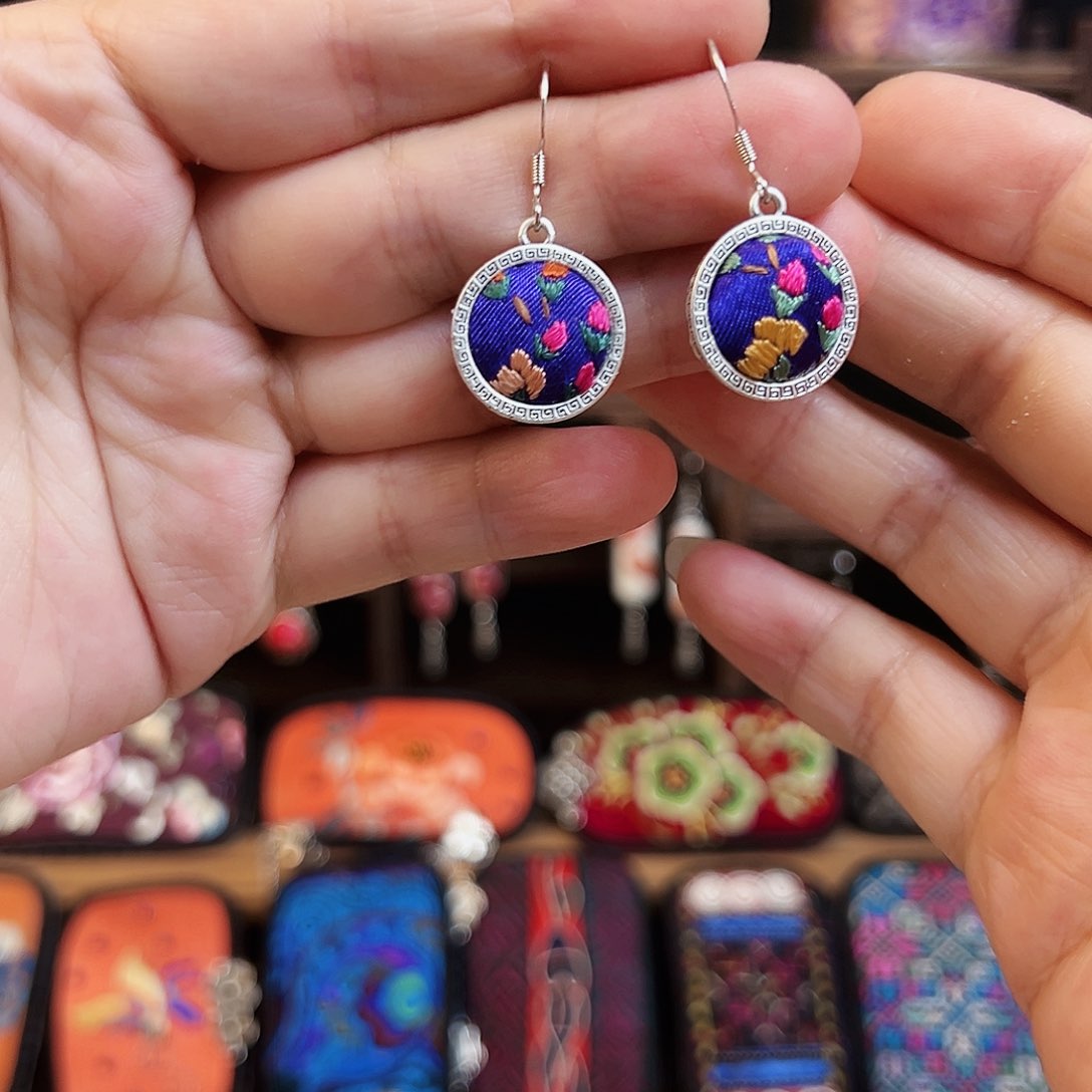 黄铜925银布艺手工刺绣