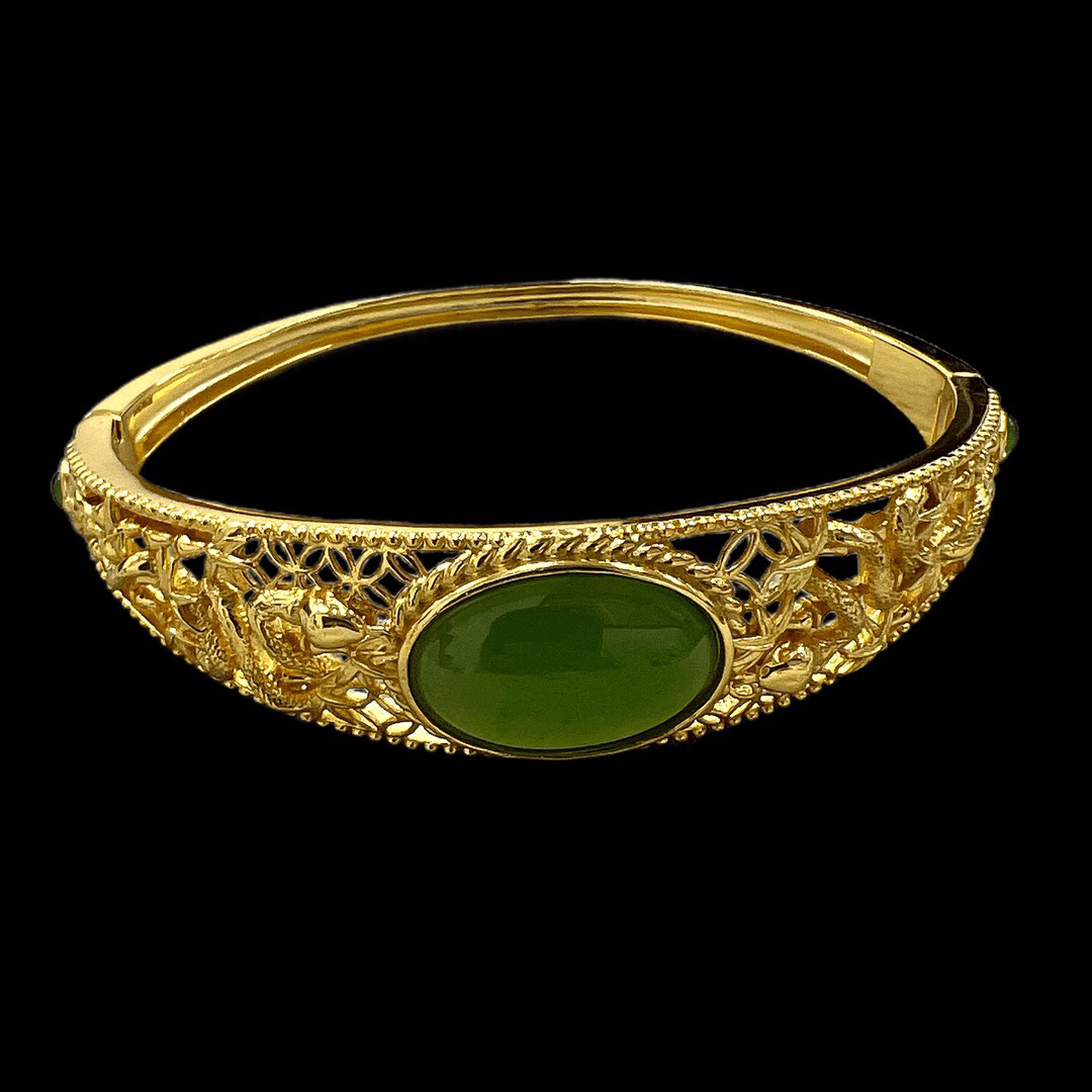 300264和田碧玉手镯孤品