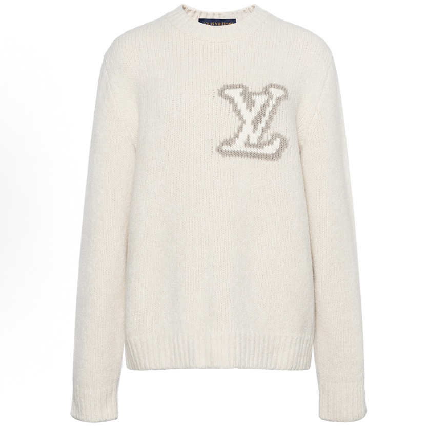 未使用 LouisVuitton/路易威登 纯色字母嵌花毛衣 4L码 BB11011