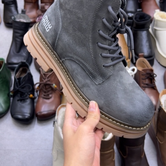 猪八革（猪皮）猪巴皮面羊毛筒男士马丁靴42