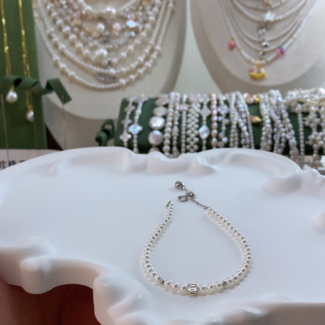 淡水珍珠手绳银S925镶嵌
