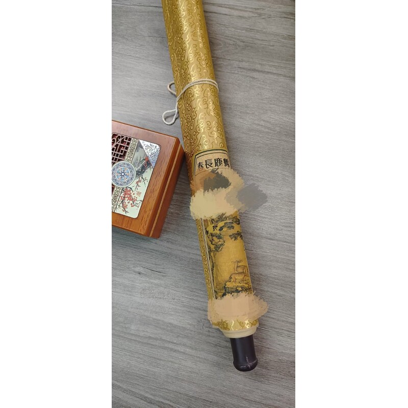 【罗家专属】1030-11国风鹤鹿长春图用于书画创作纤维材质