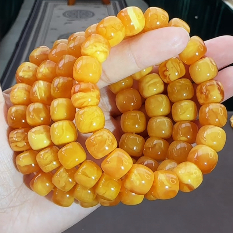 【齐福珠宝】12mm特级精工老型红花蜡单圈（多样性发其一）