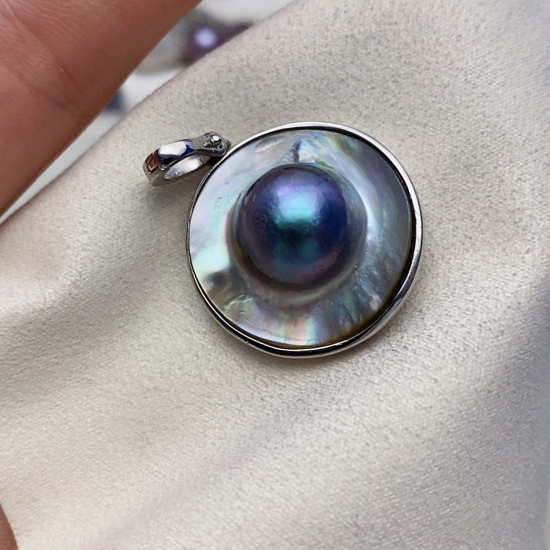 【闪购商品】拼合珍珠（马贝珠）颈饰银S925镶嵌