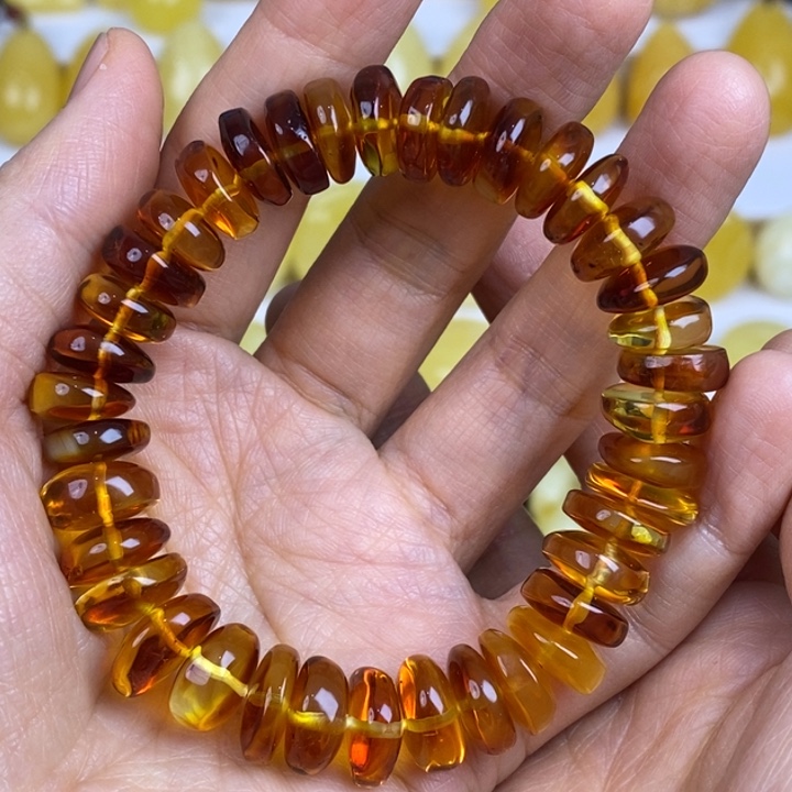 蜜蜡手链未镶嵌天然原矿假一赔十