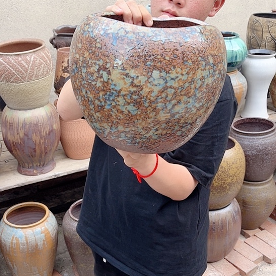 紫砂花盆高度23口径20