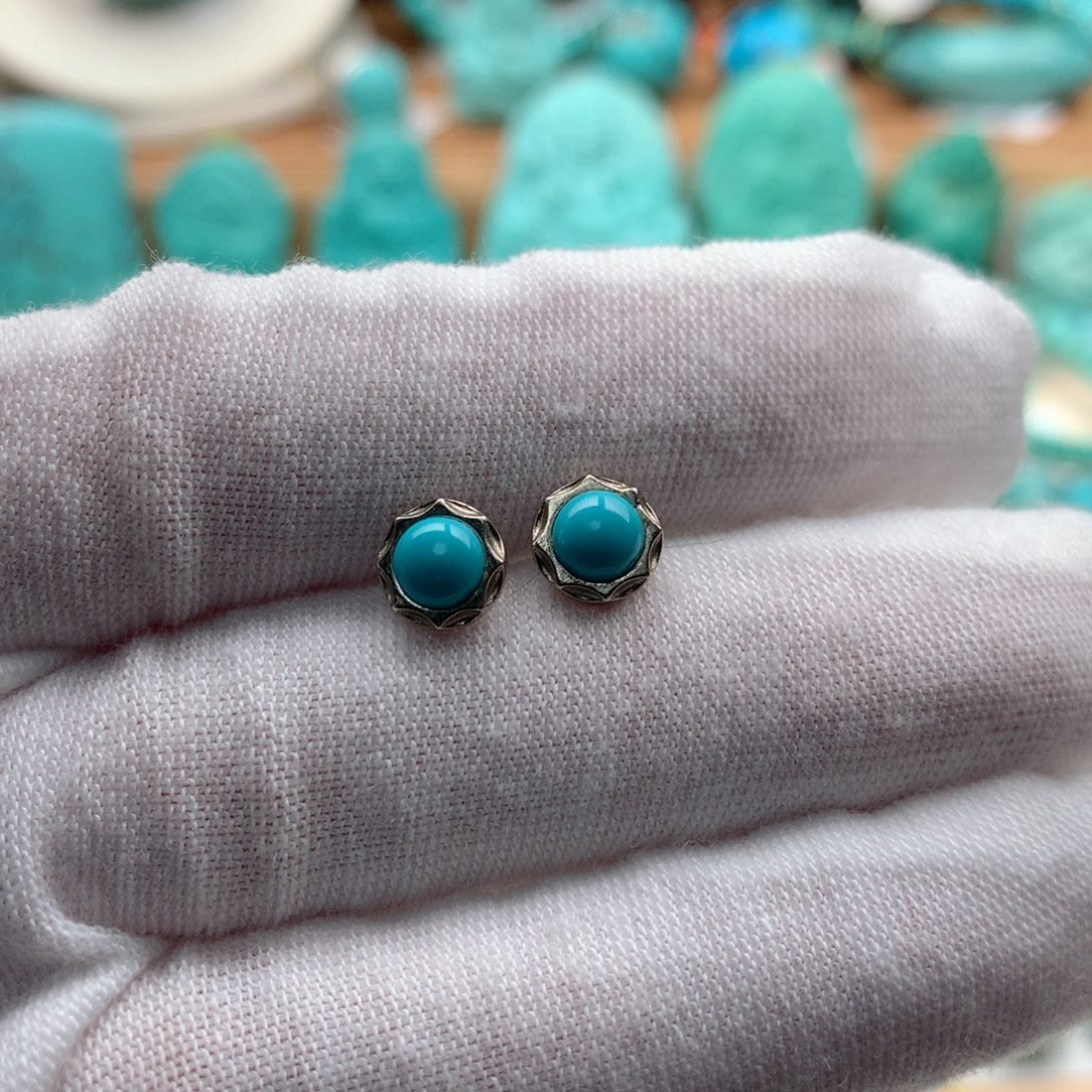 绿松石颈饰银S925镶嵌