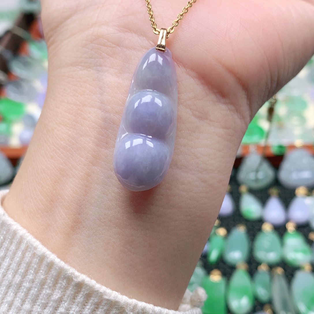 吊坠(不含链)18K金镶嵌翡翠