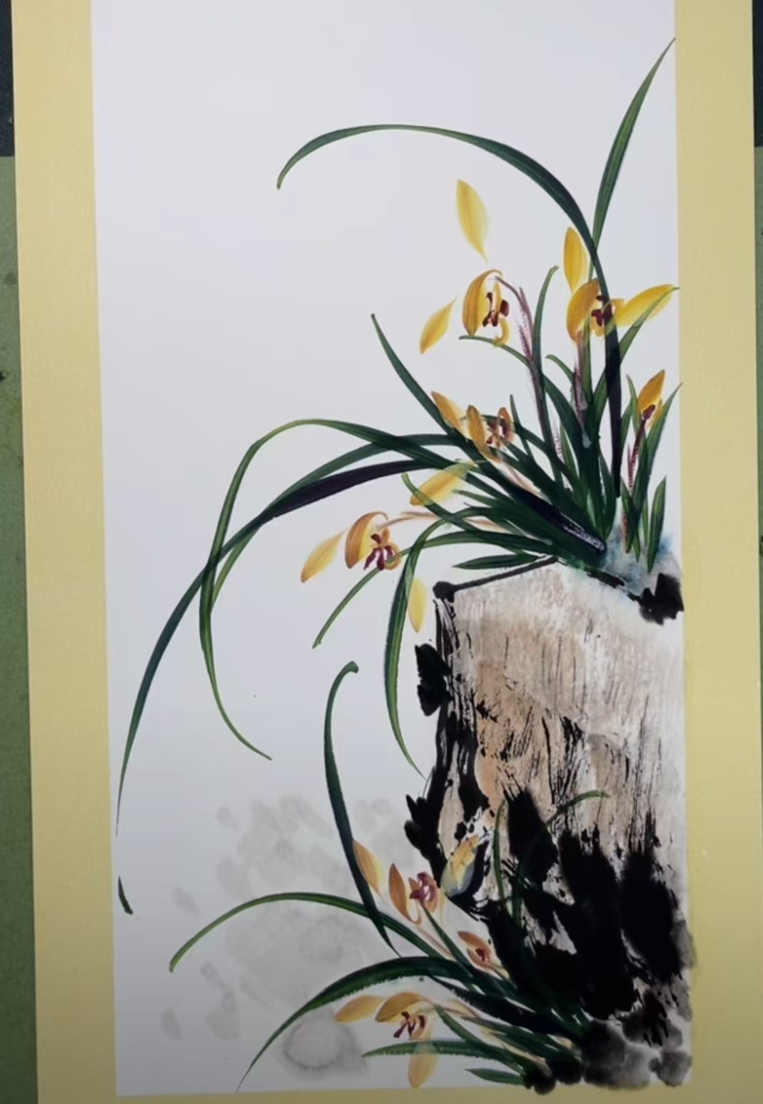 韩老师开播两周年纪念活动兰花画稿放漏