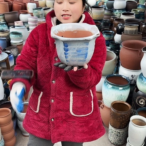 口21高15瑕疵盆子 