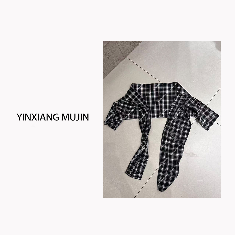 【YINXIANG MUJIN】格子披肩 凹造型单品休闲百搭格纹外搭夏季围巾