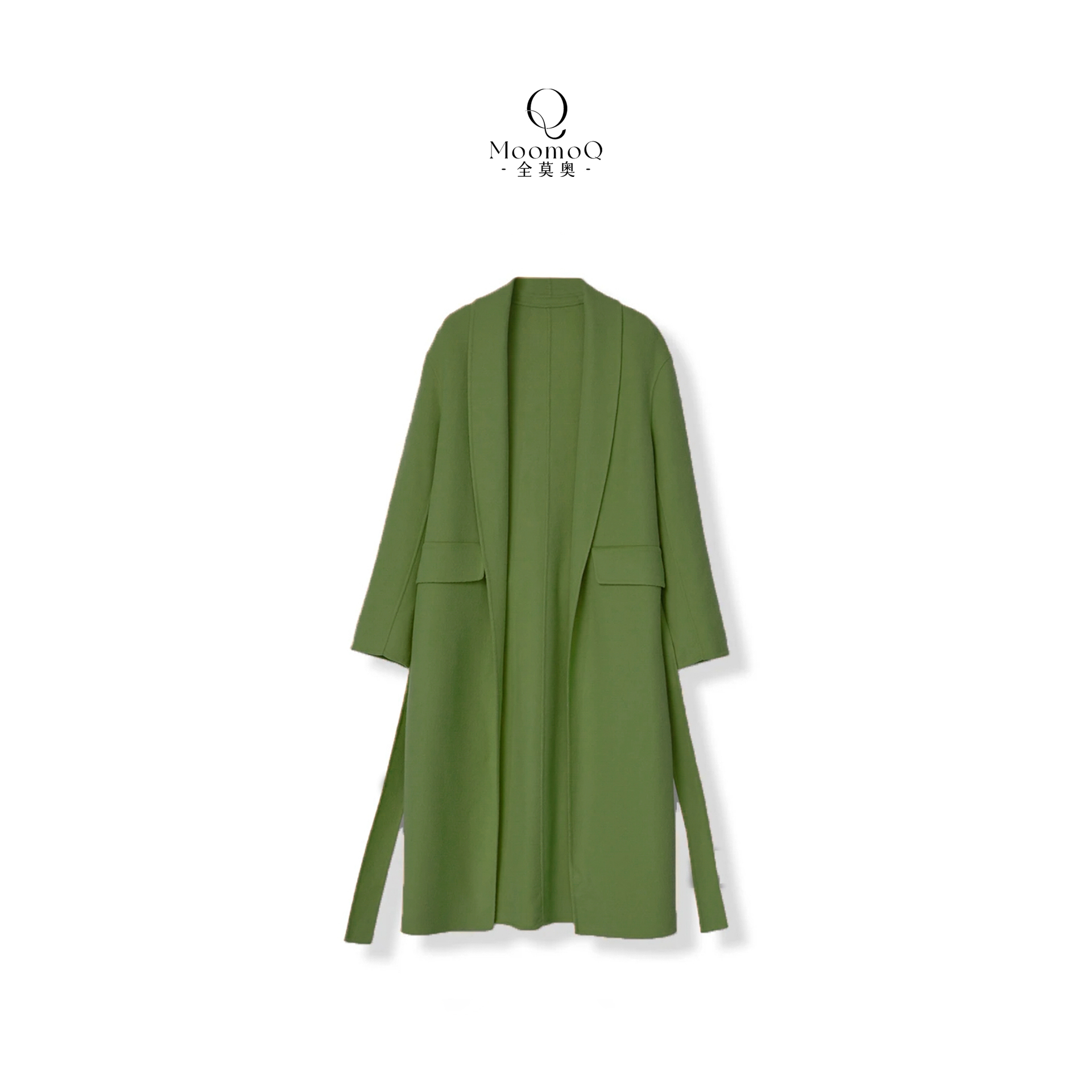 【竹隐】韩版气质显瘦双面尼宽松羊毛大衣长款秋冬女款通勤毛呢外套