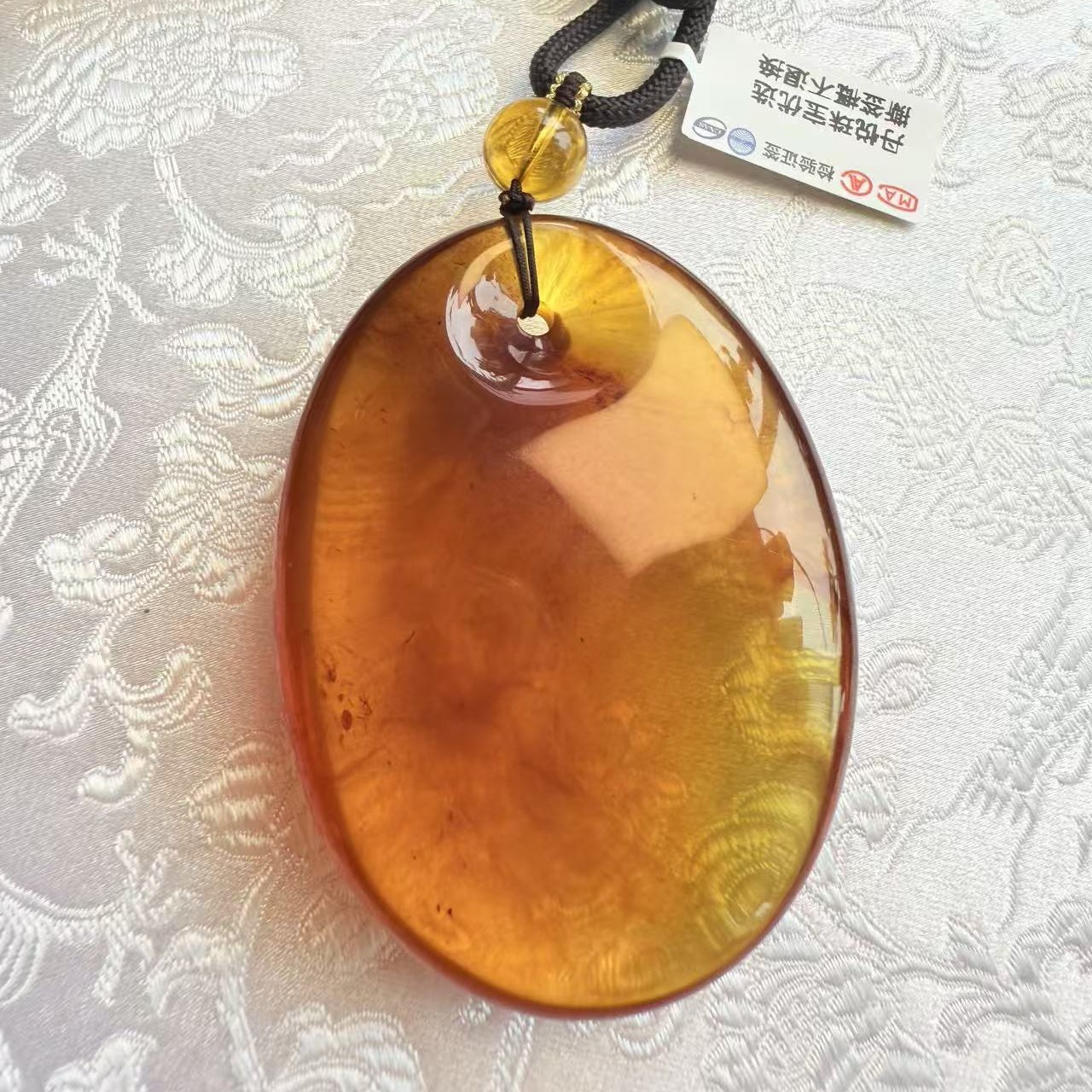 天然琥珀棕红珀吊坠