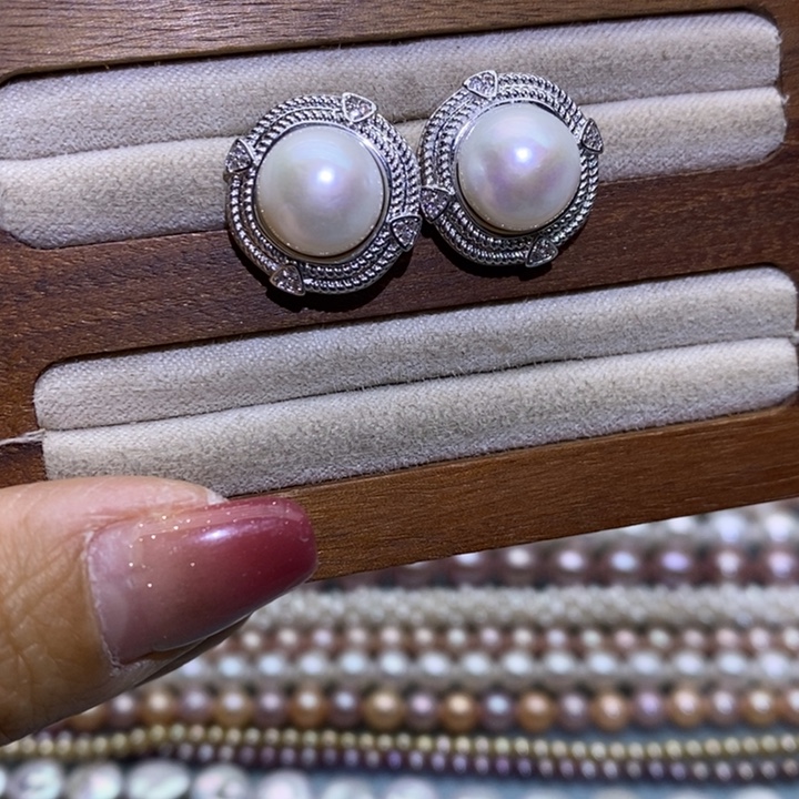 淡水珍珠珠宝首饰银S925镶嵌