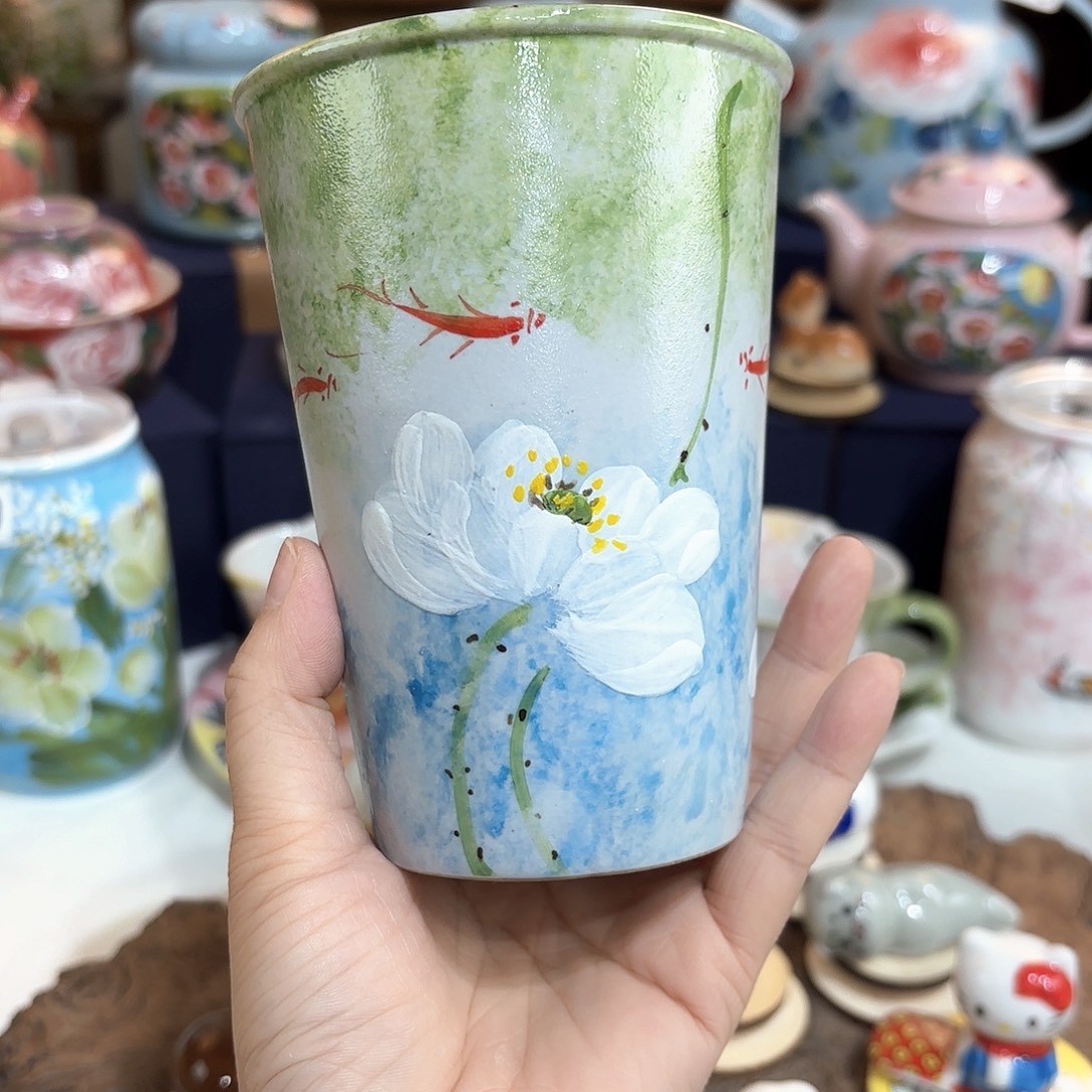景德镇手绘高温釉下彩陶瓷茶具