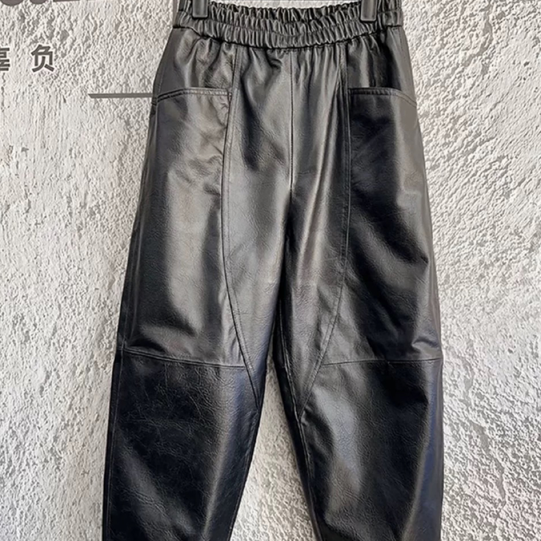 2025年新款真皮黄牛皮弯刀裤加哈伦裤