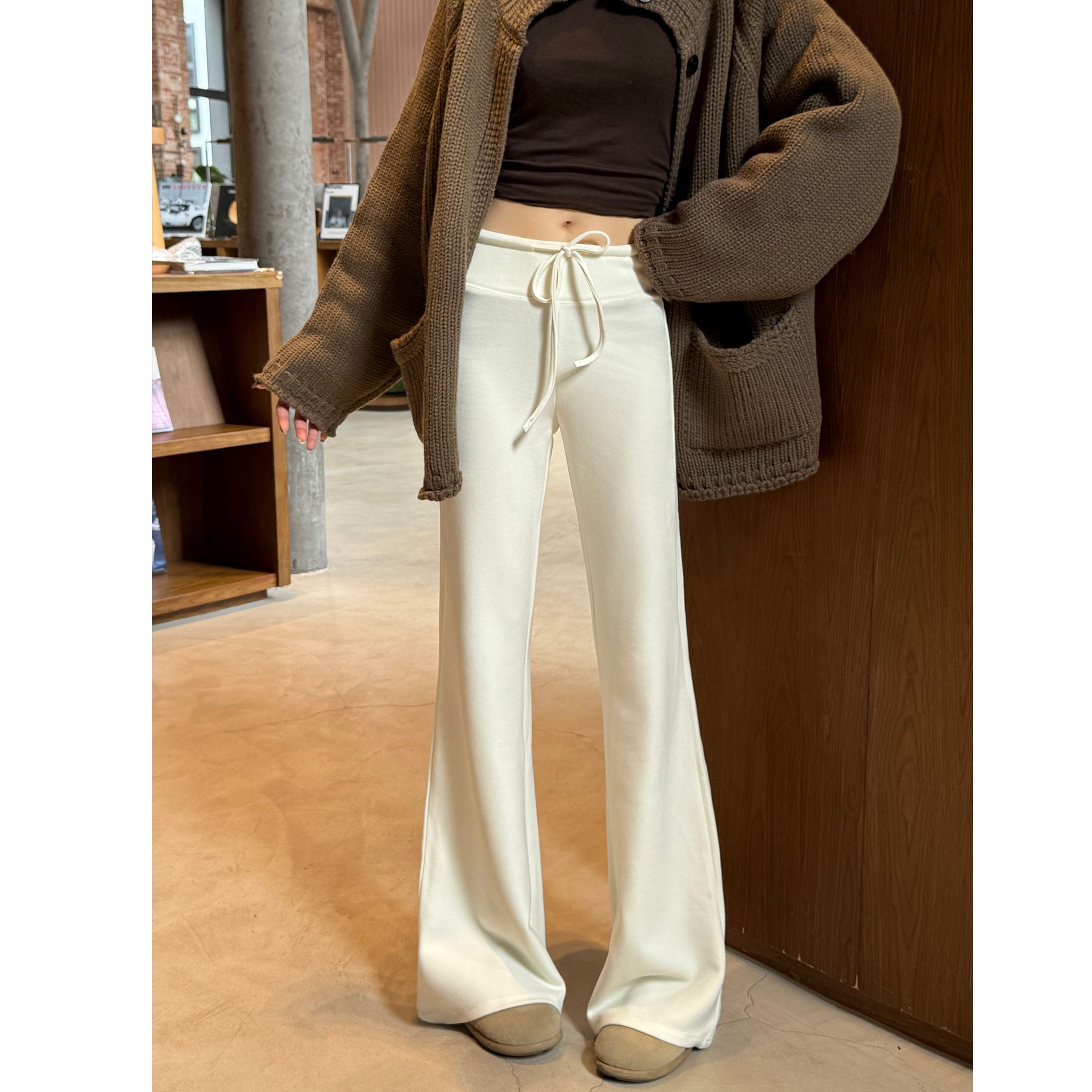 【升级2.0/超模微喇裤】 lu系升级2.0版超模裤磨毛加绒显瘦休闲裤