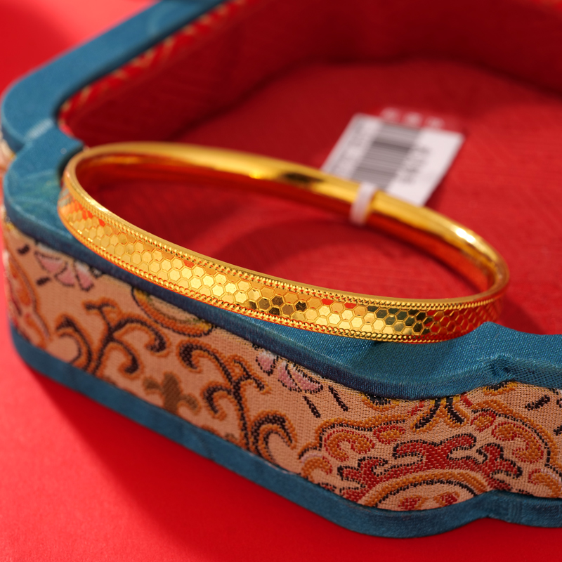 【木木专享】足金999饰品 60#蜂巢手镯 GP 28.26