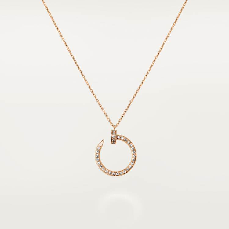 99新 Cartier/卡地亚 JUSTE UN CLOU 18K玫瑰金 满钻钉子项链 