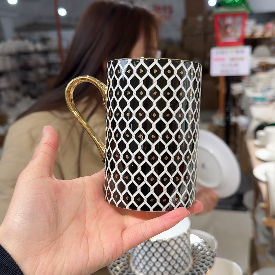 瓷鹅黄原单马克杯一个400ml微瑕