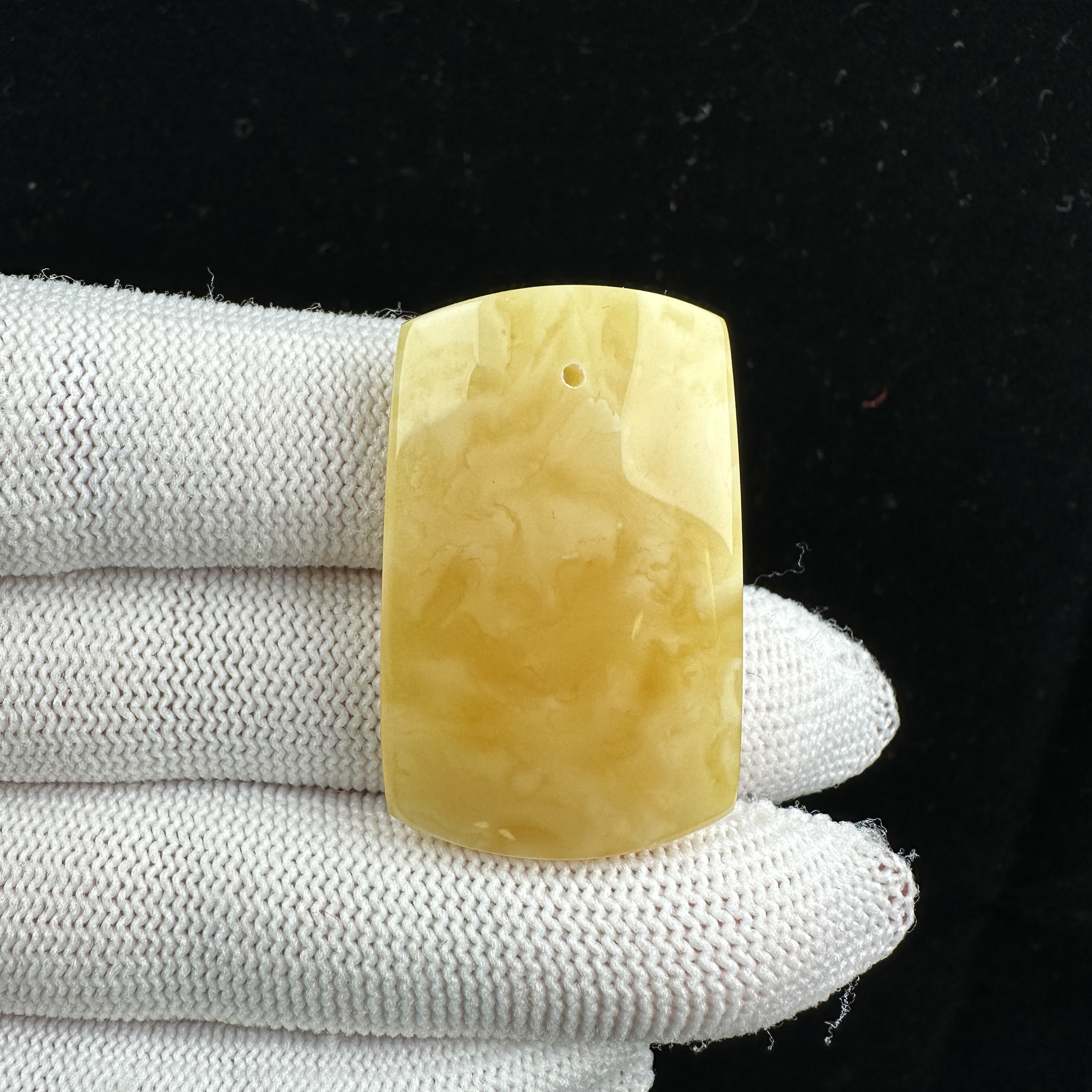 Y2366天然原矿蜜蜡 满蜡飘花无事牌 23*36*8mm抖音基地质检发货