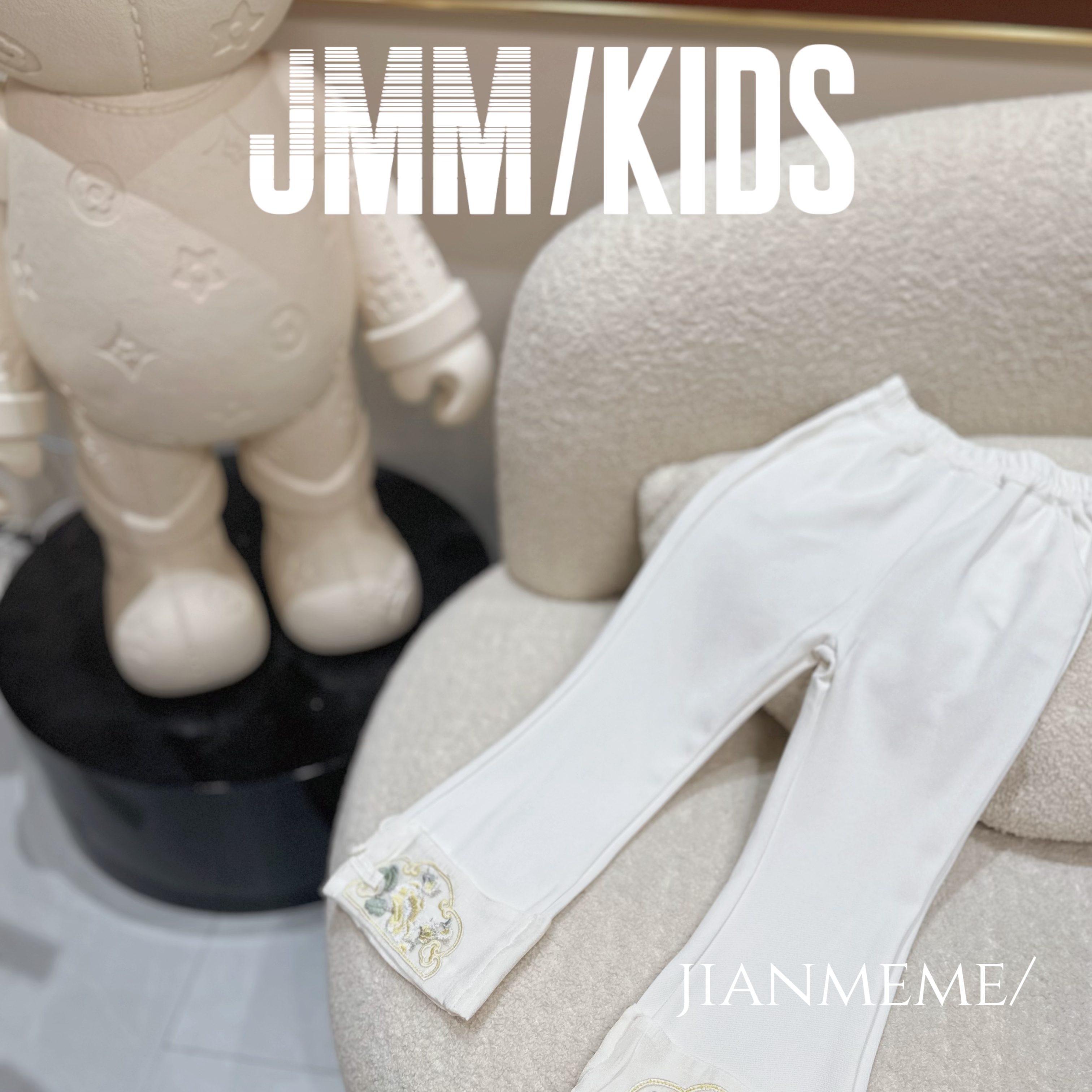 夏单品-白色刺绣裤F165 女童中式无袖T恤夏季国风洋气两件套