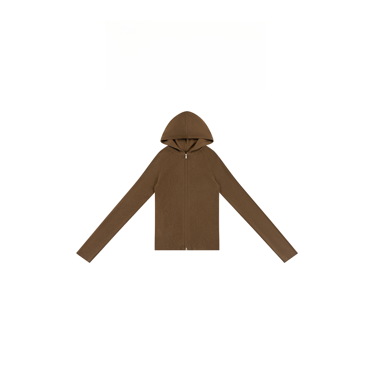 冬季坑条纹简约拉链休闲连帽针织开衫 210