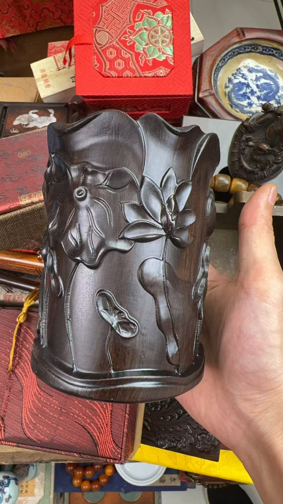 【闪购商品】荷花笔筒