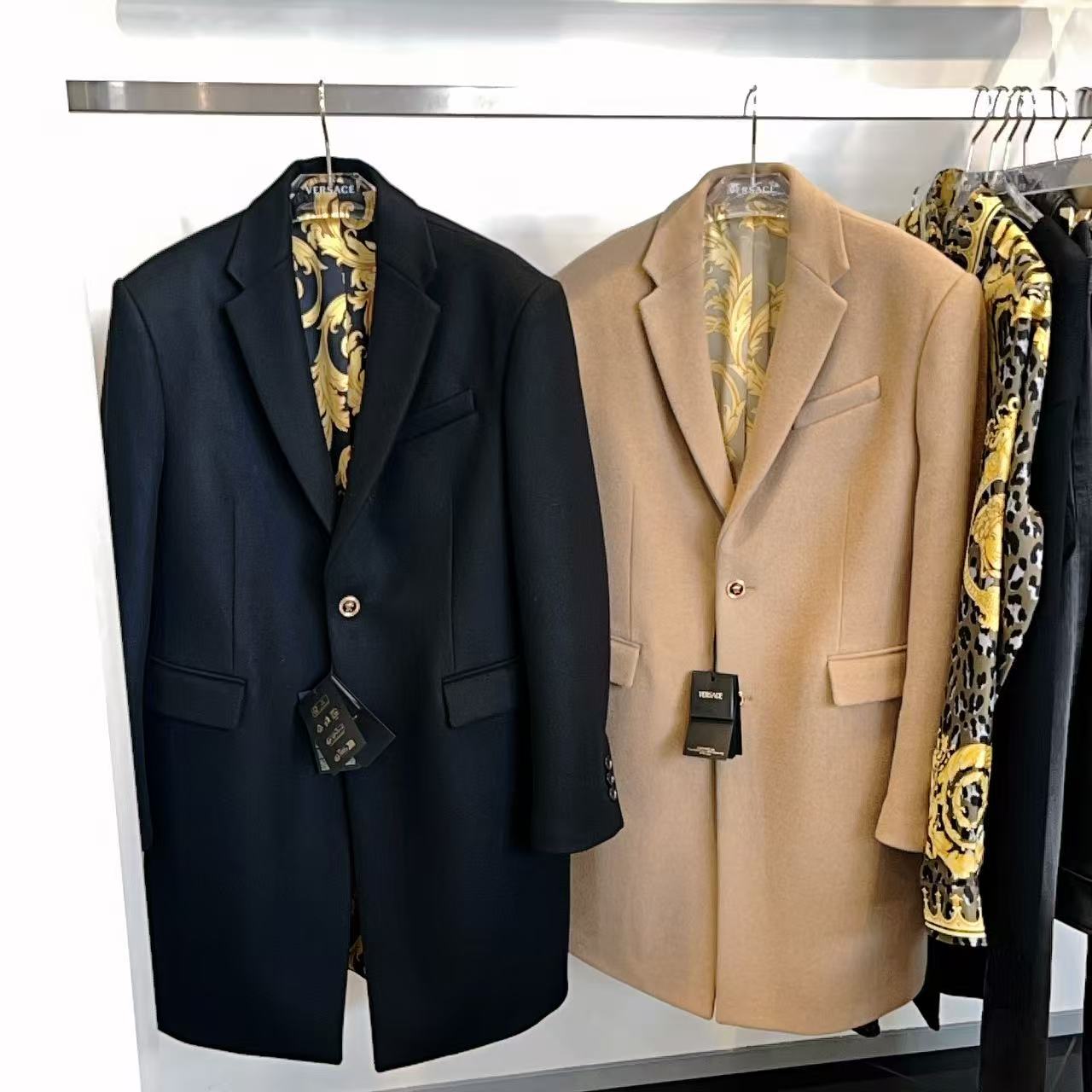 未使用 VERSACE/范思哲 男士经典毛呢大衣外套多色男装中长款