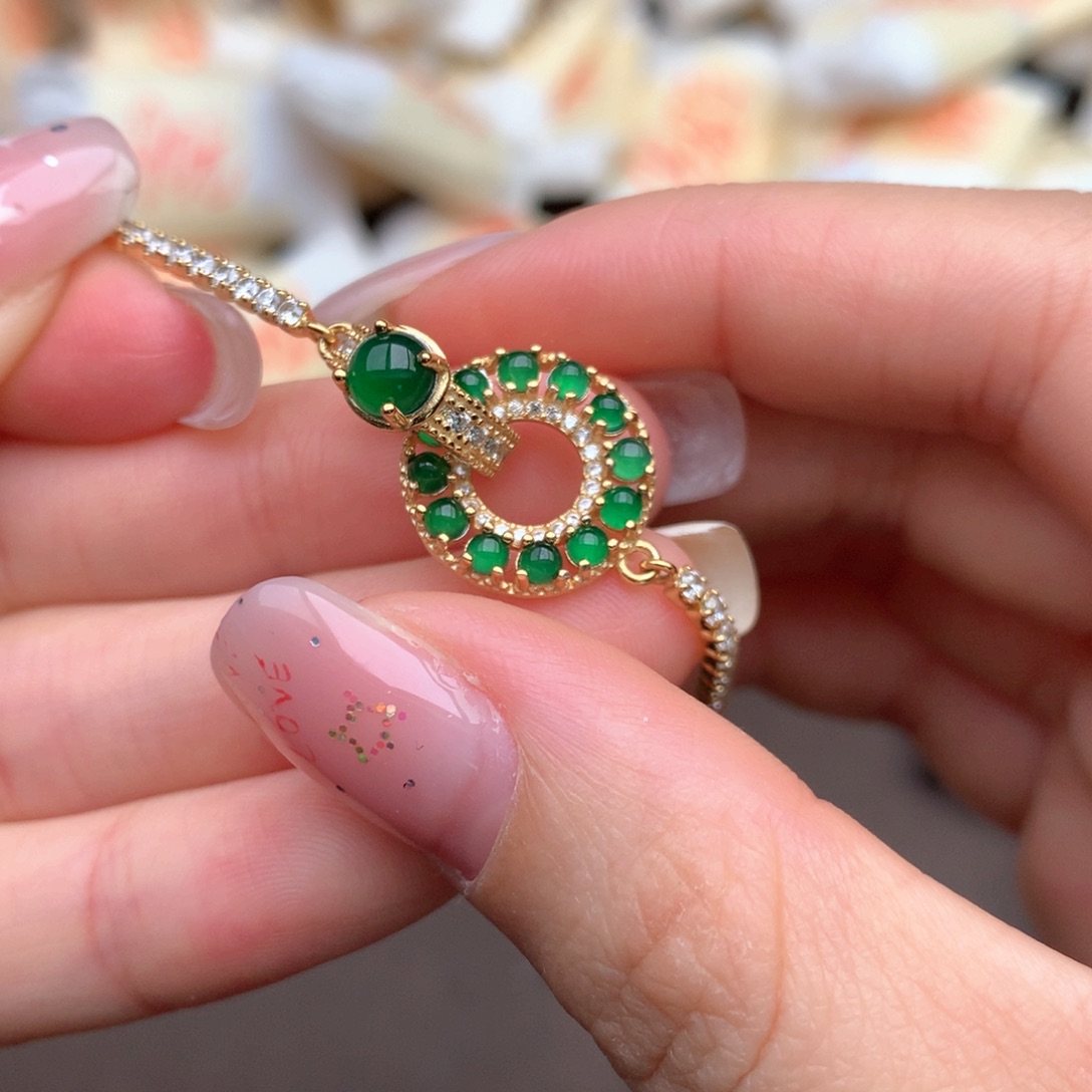 【闪购商品】翡翠手链银S925镶嵌一