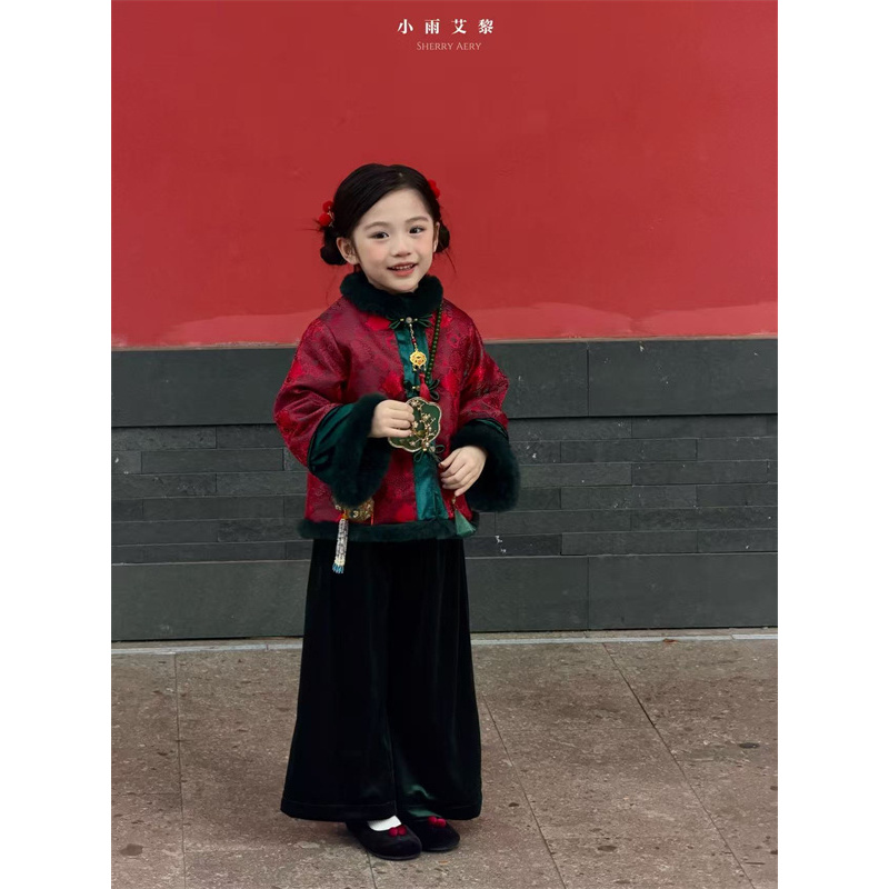 【蜀锦】【钮祜禄嬛嬛】XYAL·25冬~盘扣毛边套装Y8103（汉服）手洗—干洗