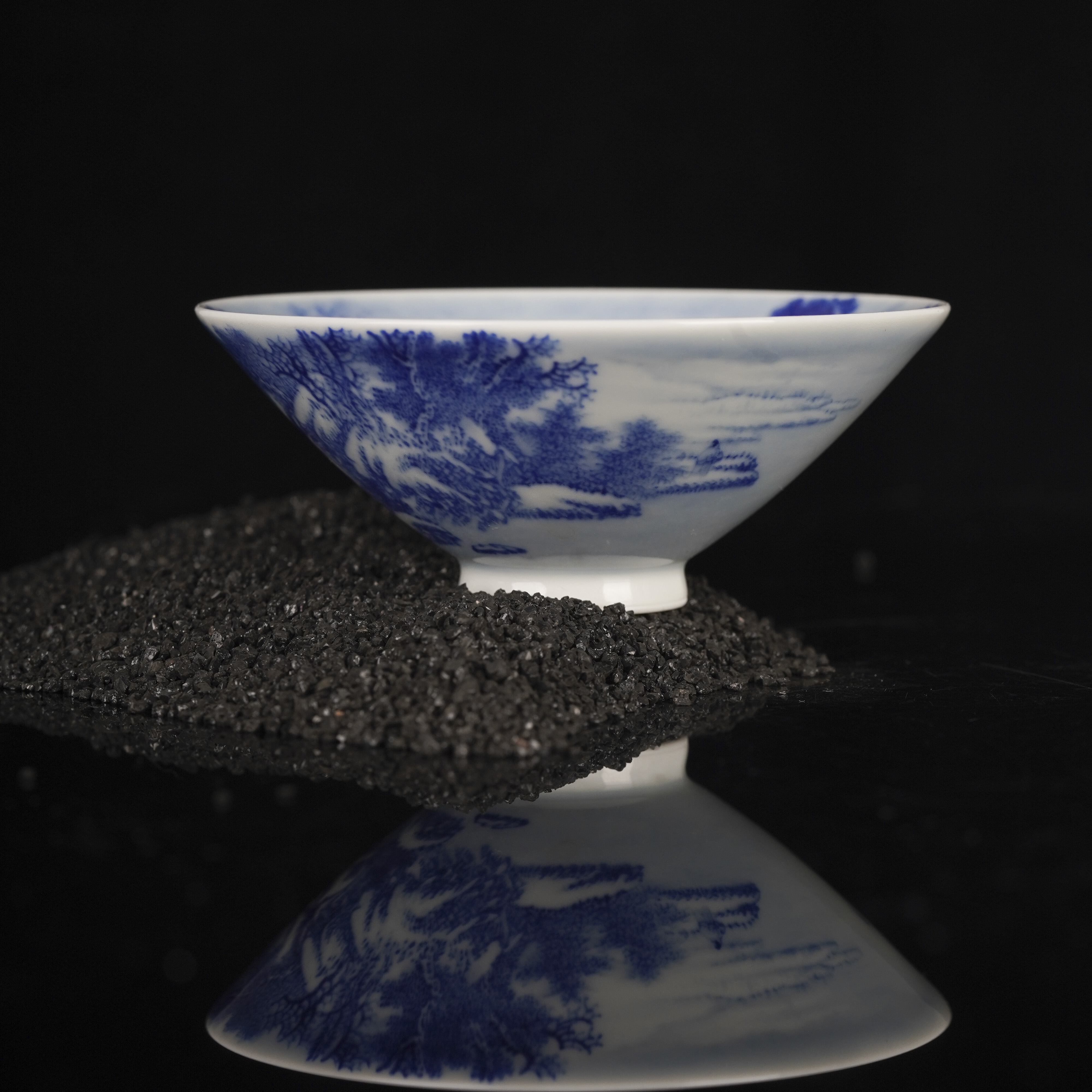 觉山隐窑(精选）觉山隐窑雪景斗笠杯景德镇陶瓷高端茶具