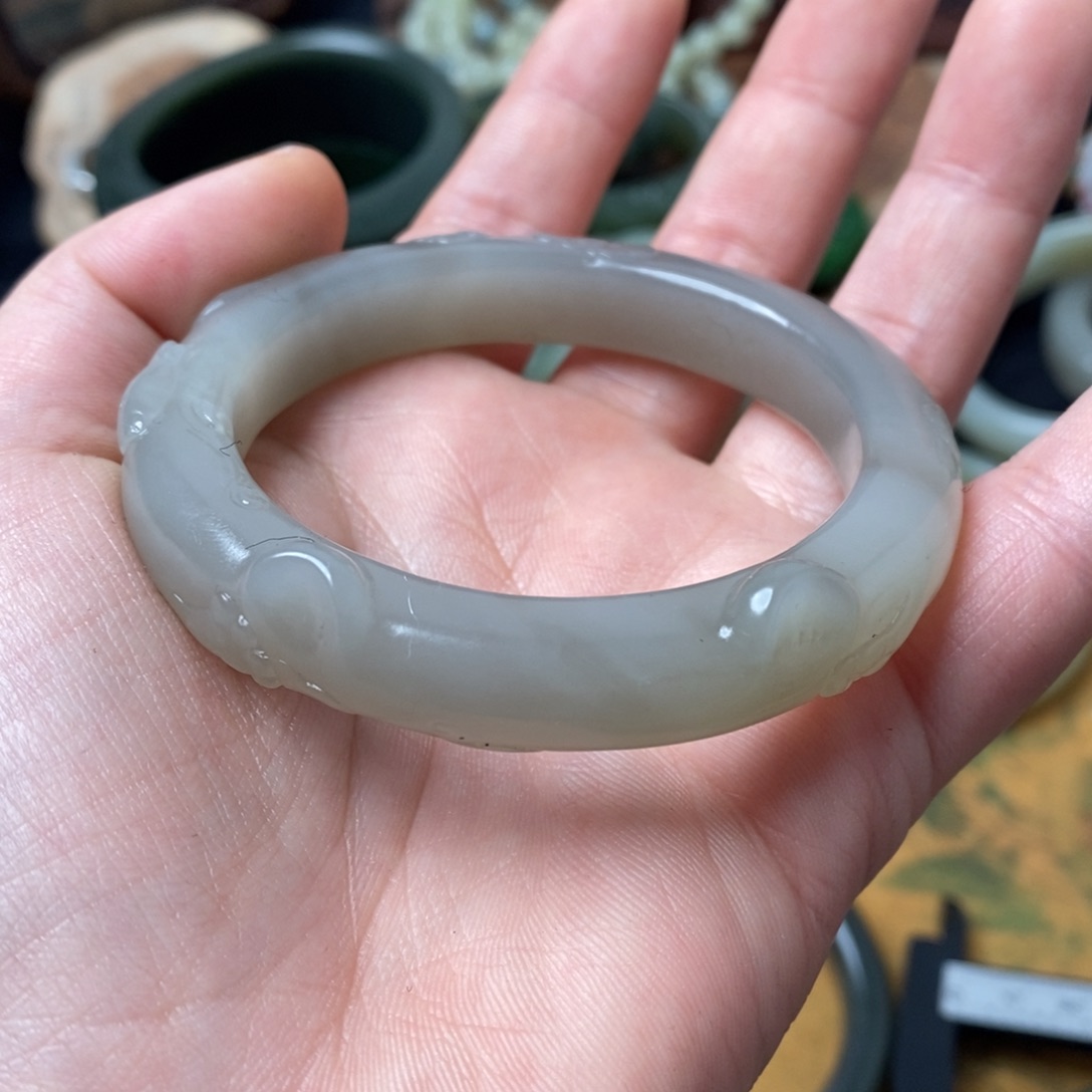 和田玉手镯54未镶嵌