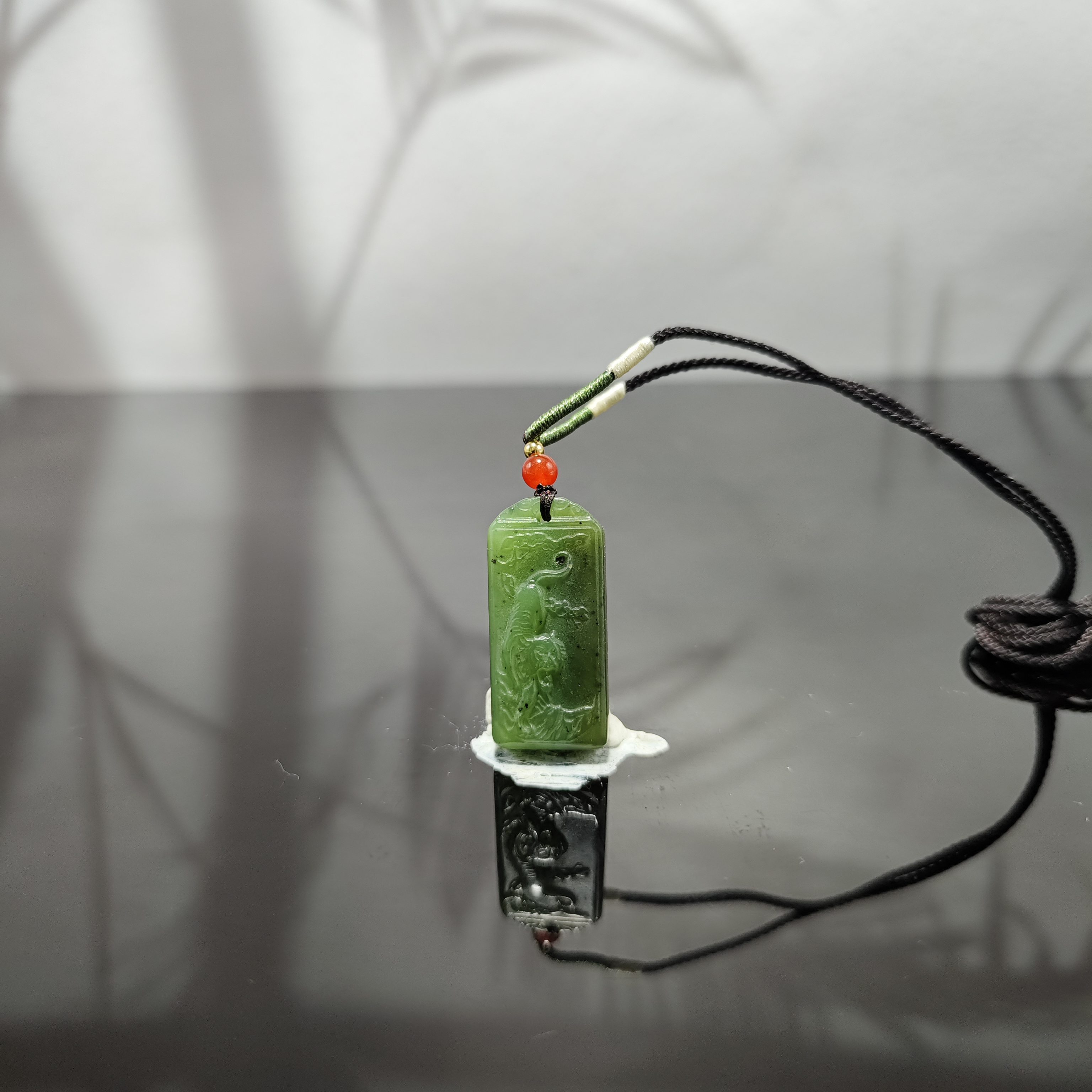 H和田玉碧玉下山虎吊坠0316