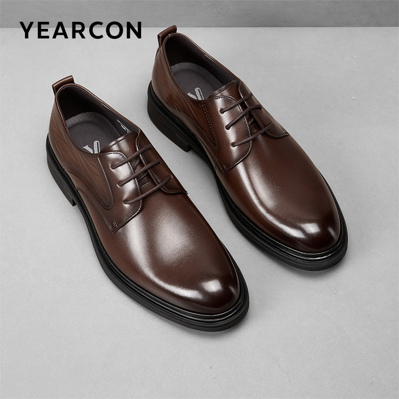 意尔康皮鞋加大码男2025秋季新款真皮商务正装结婚德比鞋97112W