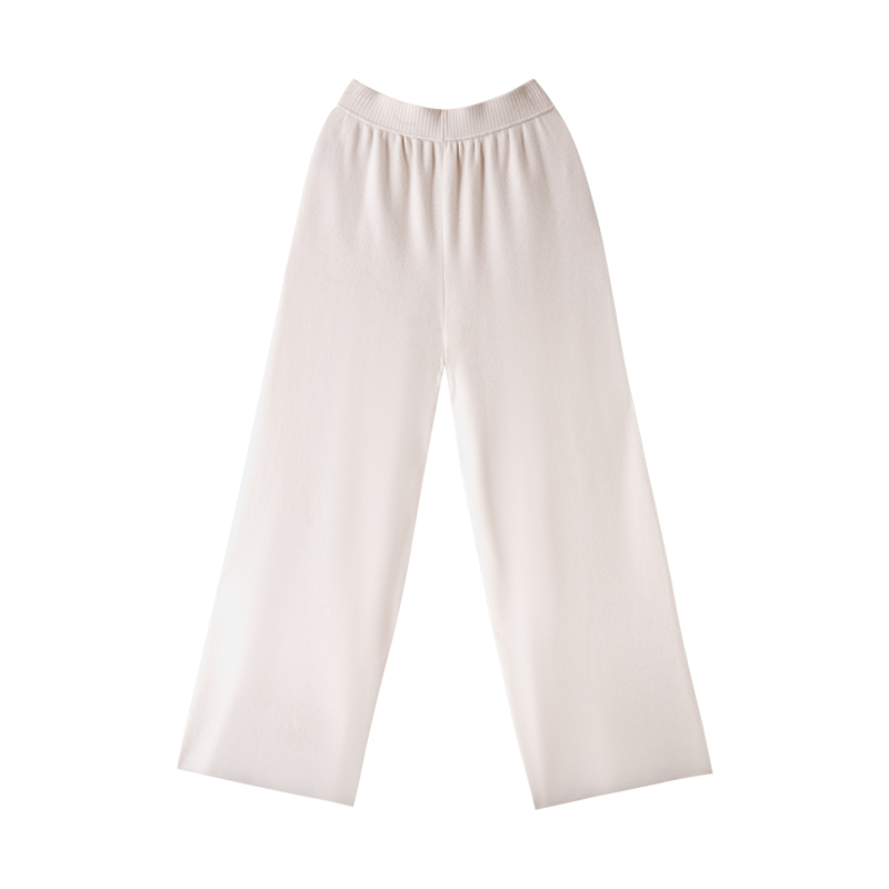 Huan Er 【杏绒】 澳洲羊毛外穿垂坠感针织直筒裤XYL18187