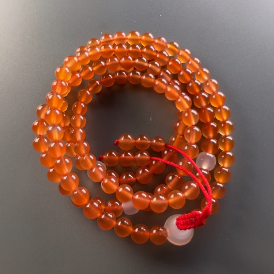 南红玛瑙保山天然原矿杨柳冰橘6➕mm多圈手链未镶嵌