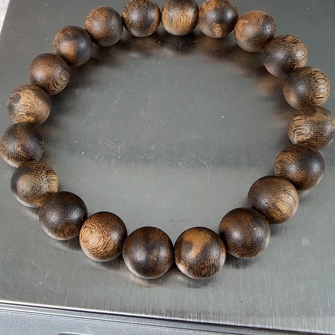 转***泪手串沉香金沙叶圆珠1.0规格9克加