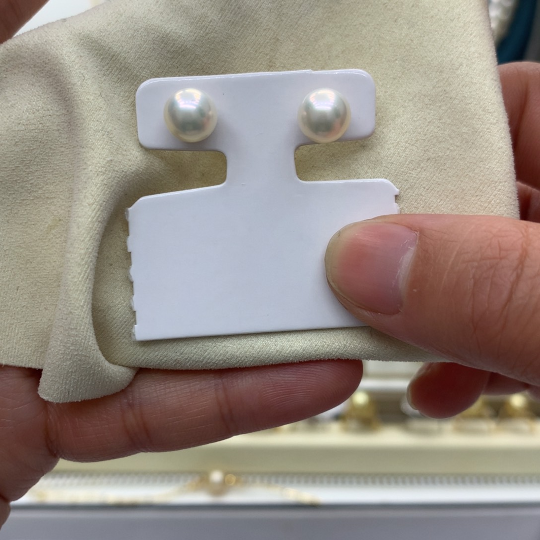 淡水珍珠耳饰18K金镶嵌