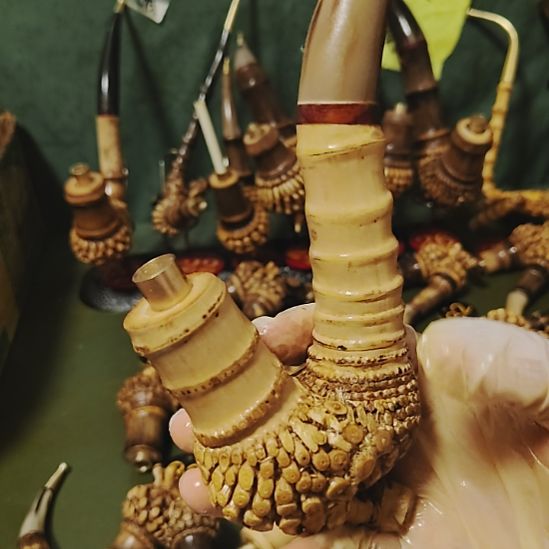 a***g贵州特色竹根烟斗工艺品手把件