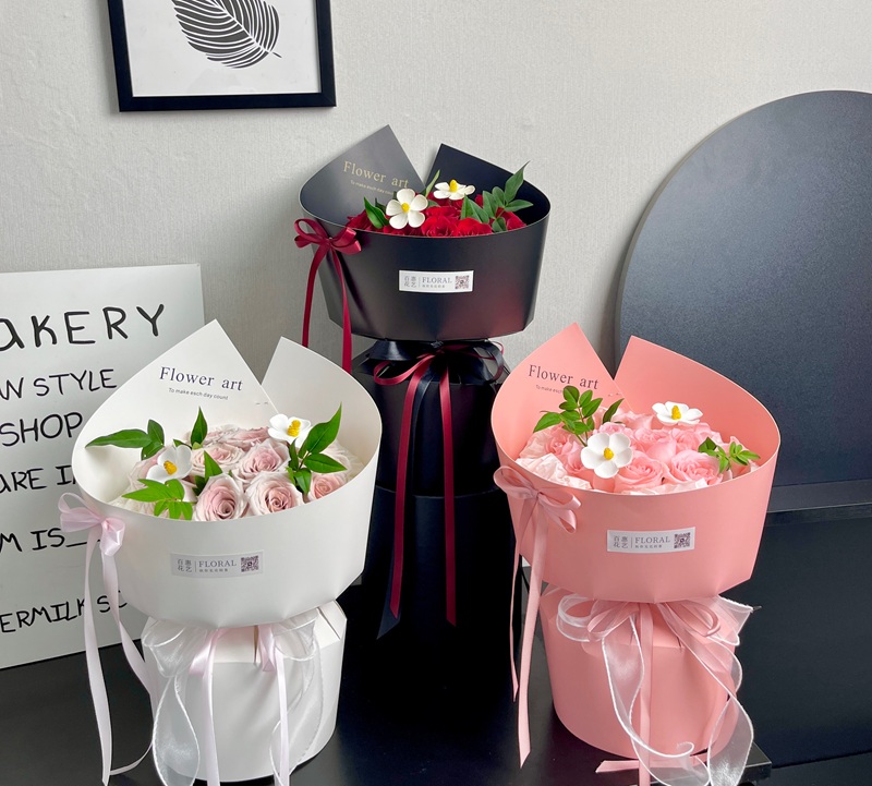 【绿萝】新款纯色极简双尖角定型片一体成型双面防水花艺资材