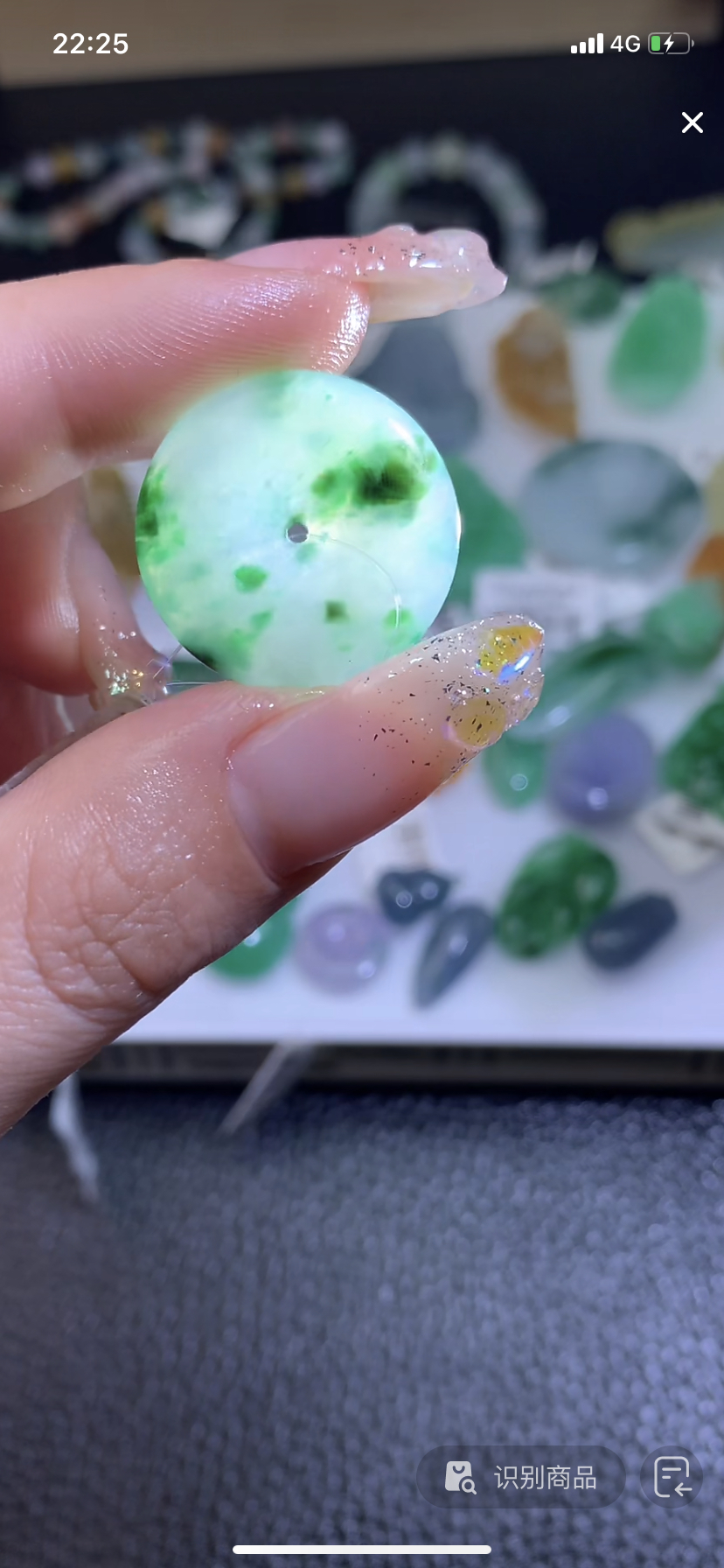 定制缅料翡翠毛货扣子