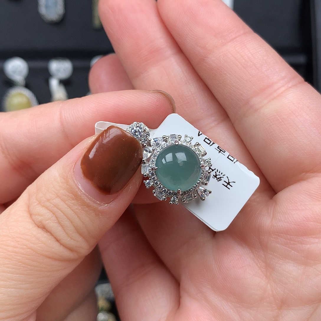 明***)翡翠银S925镶嵌颈饰