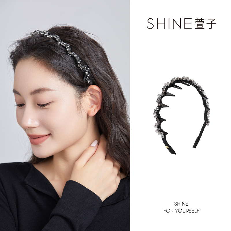 萱子萱子闪耀时髦倒齿梳发箍时尚优雅精致浪漫百搭高颅顶显脸小