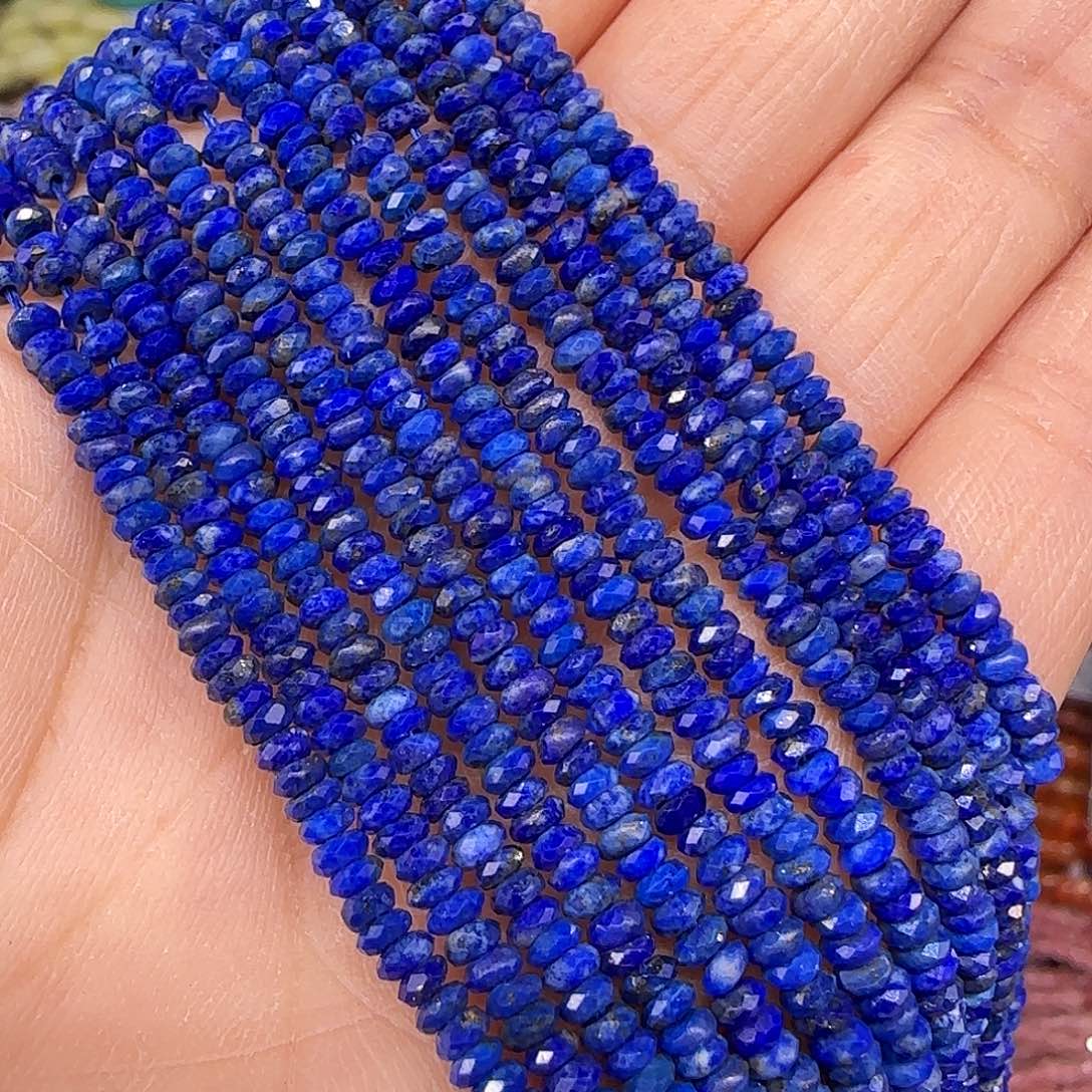 玛瑙/玉髓合金珠宝半成品青金3mm切面隔片一条