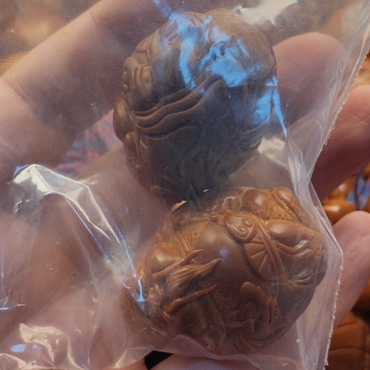 橄榄核手串/手链巴**耘财神土一对