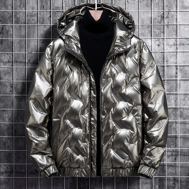 冬季常规款连帽亮面短款羽绒服轻薄休闲