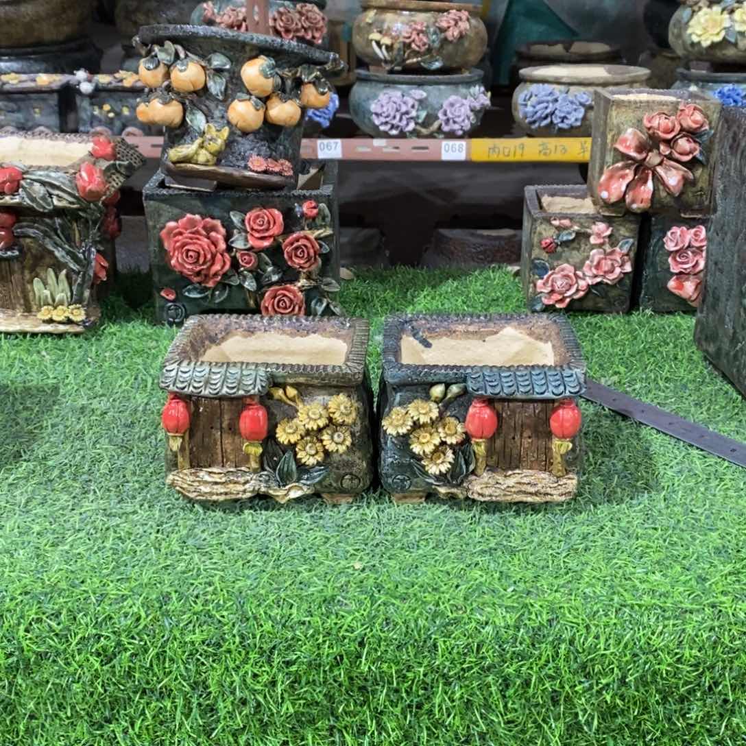 红陶青藤花器多肉花盆