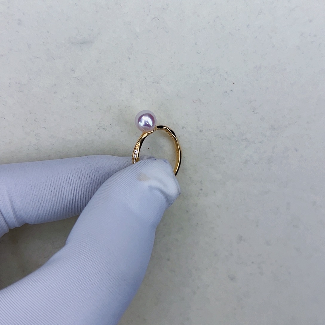 海水珍珠海水akoya设计款戒指6-7mm银S925镶嵌