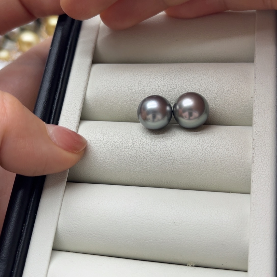 银S925镶嵌耳饰海水珍珠